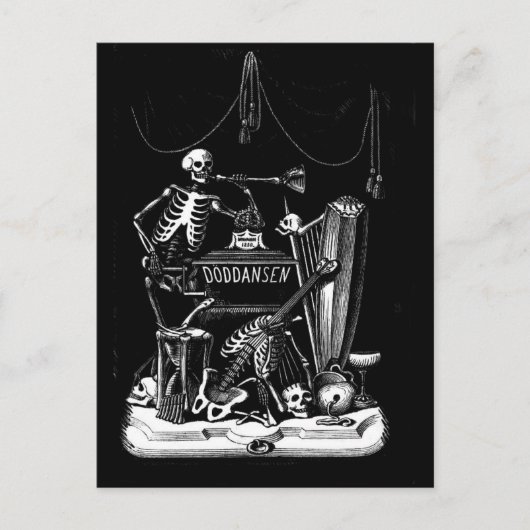 carte postale vintage bande squelette (Devant)