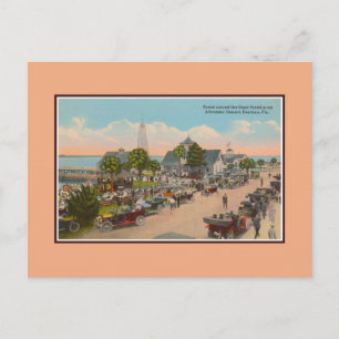 Carte Postale Vintage Bandstand concert Daytona Beach Floride