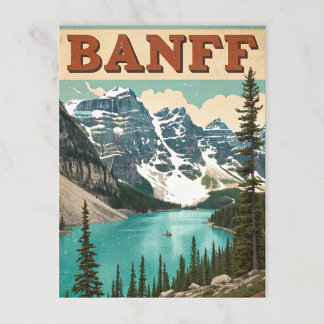 Carte Postale Vintage Banff : Lake Louise & Peaks