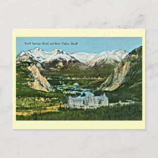 Carte Postale Vintage Banff Springs Hotel and Bow Valley