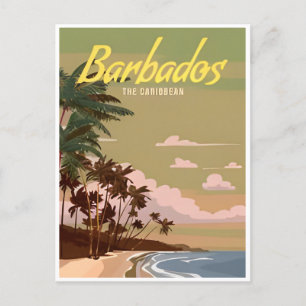 Carte Postale Vintage Barbade Caraïbes Bridgetown
