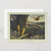 Carte postale vintage Barn Ows Art (Devant / Derrière)