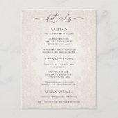 Carte Postale Vintage Baroque Wedding Details Enclosure Card (Devant)