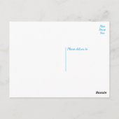 Carte Postale Vintage bateau Ancre Merci bleu turquoise (Dos)