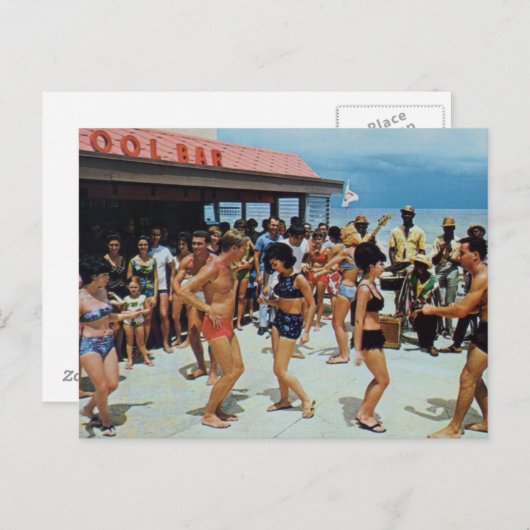 Carte Postale Vintage Beach Party (Devant / Derrière)
