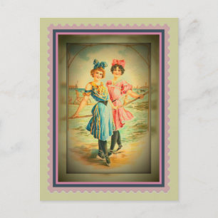 Carte postale vintage Beach Sisters