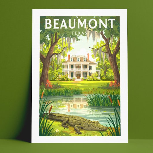 Carte Postale Vintage Beaumont Texas