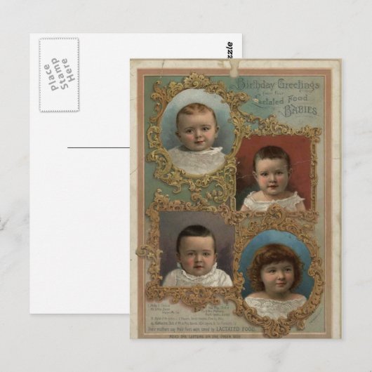 carte postale vintage bébé (Devant / Derrière)