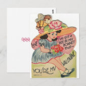 Carte Postale Vintage Bee in Her Bonnet Valentine (Devant / Derrière)