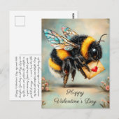 Carte Postale Vintage Bee Love Messenger (Devant / Derrière)