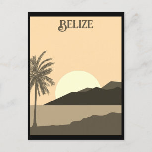 Carte Postale Vintage Belize Tropical Beach Ocean Travel