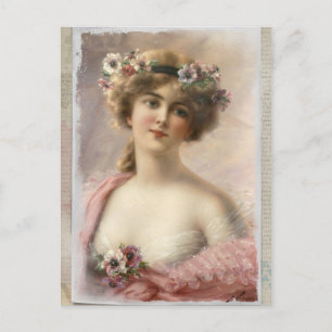 Carte Postale vintage-belle dame