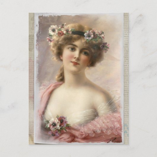 Carte Postale vintage-belle dame (Devant)