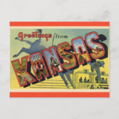 Carte postale vintage Big Letter Kansas (Devant)