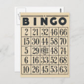 Carte postale vintage Bingo Game Card (Devant / Derrière)