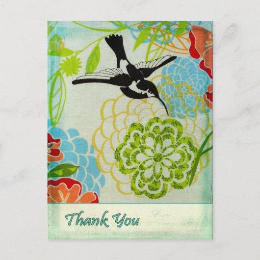 Carte Postale Vintage Bird Merci (Devant)