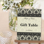 Carte Postale Vintage Black Damask Borders<br><div class="desc">Vintage Black Damask Borders Wedding Tabletop Signs</div>