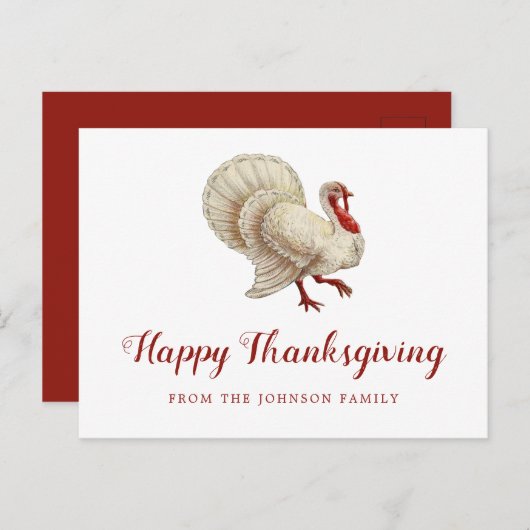 Carte Postale Vintage Blanc Turquie Bon thanksgiving Salutations (Devant / Derrière)