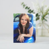 Carte Postale Vintage bleu (Debout devant)