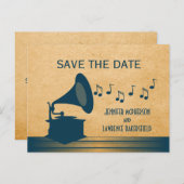 Carte postale vintage bleue de gramophone pour ann (Devant / Derrière)