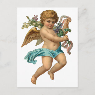 Carte Postale vintage "Blue Cherub"