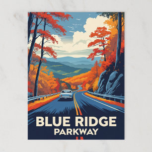 Carte Postale Vintage Blue Ridge Parkway Pittoresque Drive