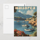 Carte postale vintage : Bonheur côtier à Majorque (Devant / Derrière)