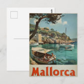 Carte postale vintage : Bonheur côtier à Majorque (Devant / Derrière)