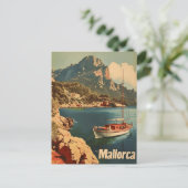 Carte postale vintage : Bonheur côtier à Majorque (Debout devant)