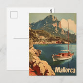 Carte postale vintage : Bonheur côtier à Majorque (Devant / Derrière)