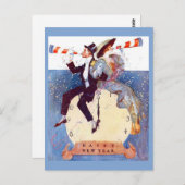 Carte Postale Vintage Bonne année (Devant / Derrière)