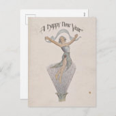 Carte postale vintage Bonne année (Devant / Derrière)