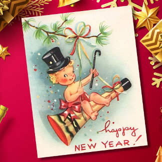 Carte Postale Vintage Bonne année