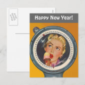 Carte postale vintage Bonne résolution du poids du (Devant / Derrière)