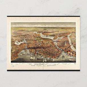 Carte postale Vintage Boston Maps-7