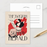 Carte Postale Vintage Boston Sunday Herald Women's Edition<br><div class="desc">The Boston Sunday Herald, 10 févr. Un numéro spécial pour les dames (1890-1920) | Cette illustration vintage du Boston Sunday Herald du 10 février, au début du 20e siècle, présente un "numéro spécial pour les dames", qui illustre la grâce et la sophistication de la mode et des intérêts des femmes...</div>