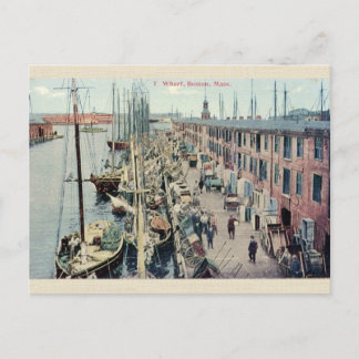 Carte postale vintage Boston Wharf