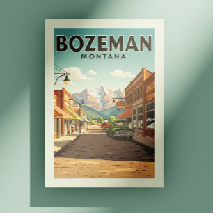Carte Postale Vintage Bozeman Montana