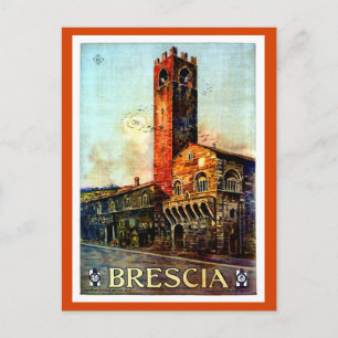 Carte Postale Vintage Brescia Italie Voyage 1910s 1920s