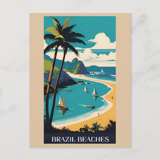 Carte Postale Vintage Brésil Tropical Beach Ocean Travel (Devant)