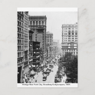 Carte Postale Vintage Broadway, New York City 1904,