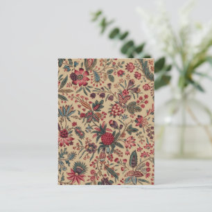 Carte Postale Vintage Broderie Antique Florale Ameublement