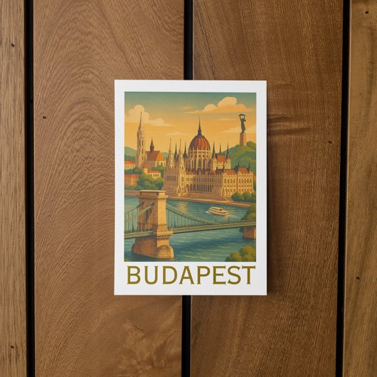 Carte Postale Vintage Budapest Hongrie Art de voyage