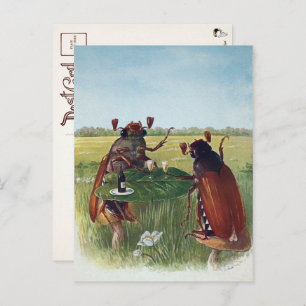 Carte postale vintage Bug Wine Party 