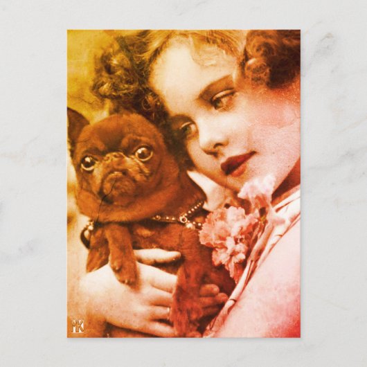 Carte postale vintage Bulldog My BFF (Devant)