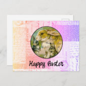 Carte postale vintage Bunnies Pâques (Devant / Derrière)