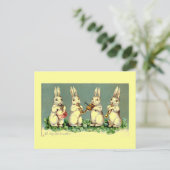 Carte postale vintage Bunny Band de Pâques (Debout devant)