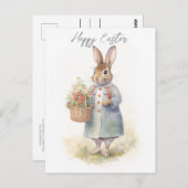 Carte postale Vintage Bunny de Pâques (Devant / Derrière)