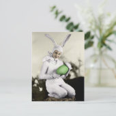 Carte postale vintage Bunny Girl Pâques (Debout devant)
