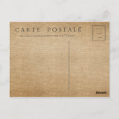 Carte Postale Vintage Burlap M & Mme Postcard (Dos)